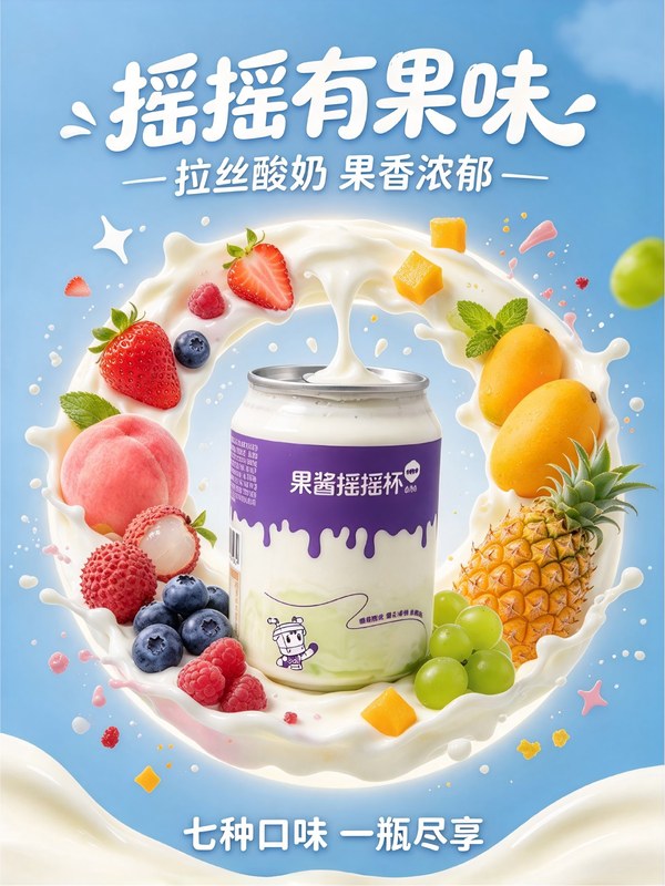 草原你好摇摇杯拉丝酸奶